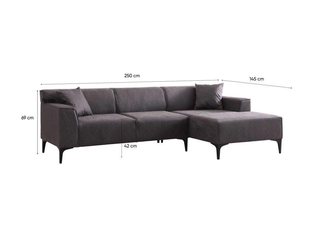 Rohová sedací souprava New Petra R Corner - Anthracite (obrázek 3)