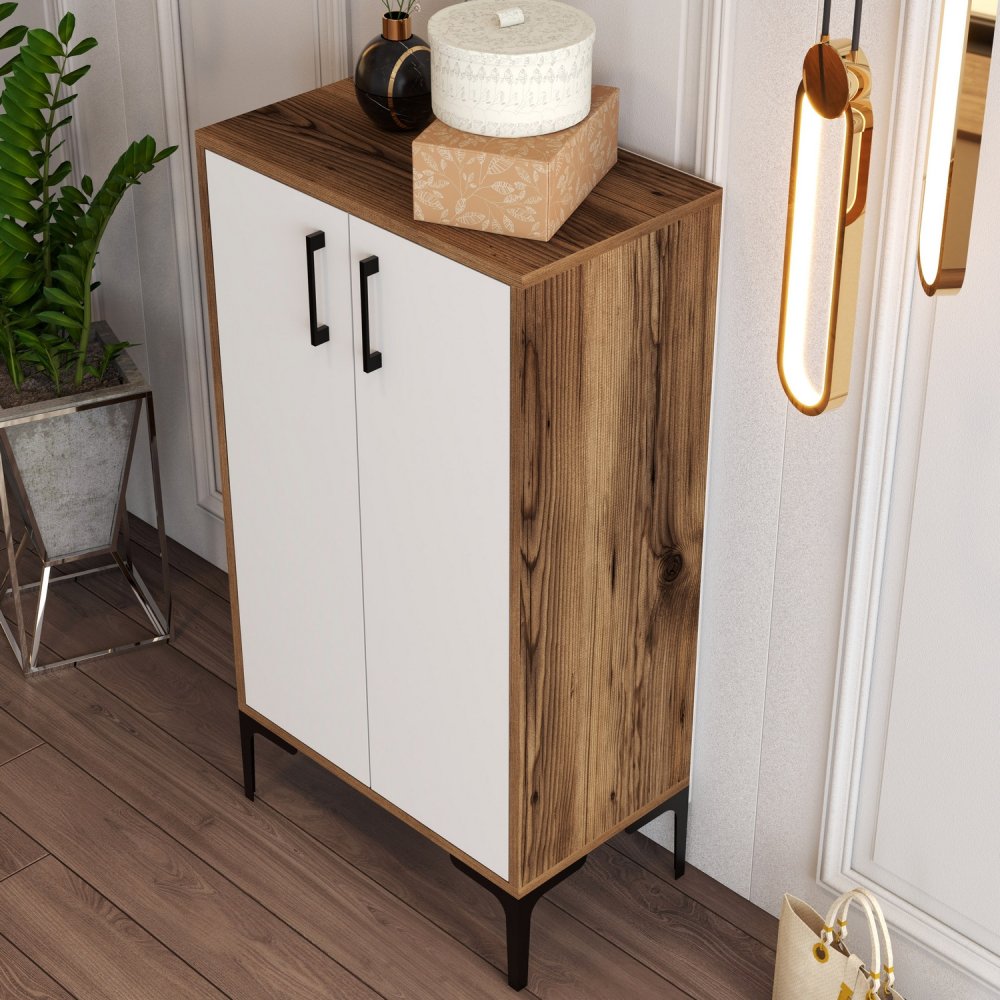Botník Prag - Walnut, White (obrázek 4)