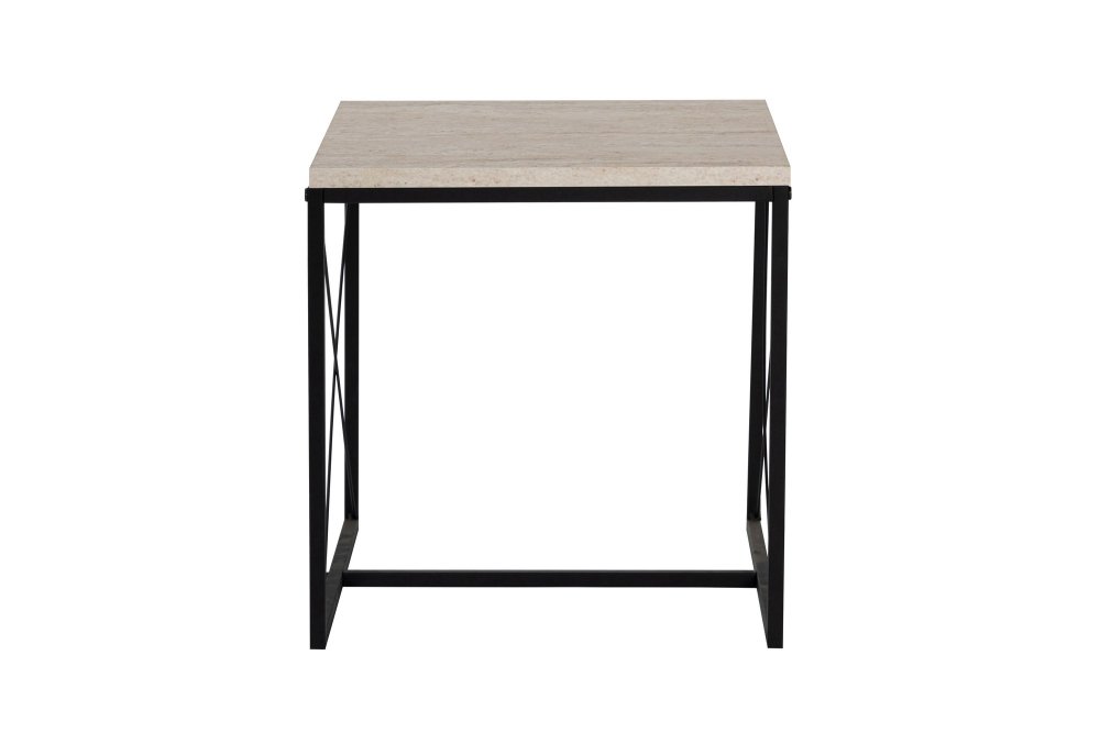Súprava konferenčných stolíkov Defne - Black, Travertine