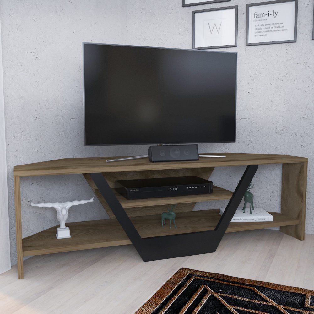 TV stolek Sares - Oud Oak, Black (obrázek 5)