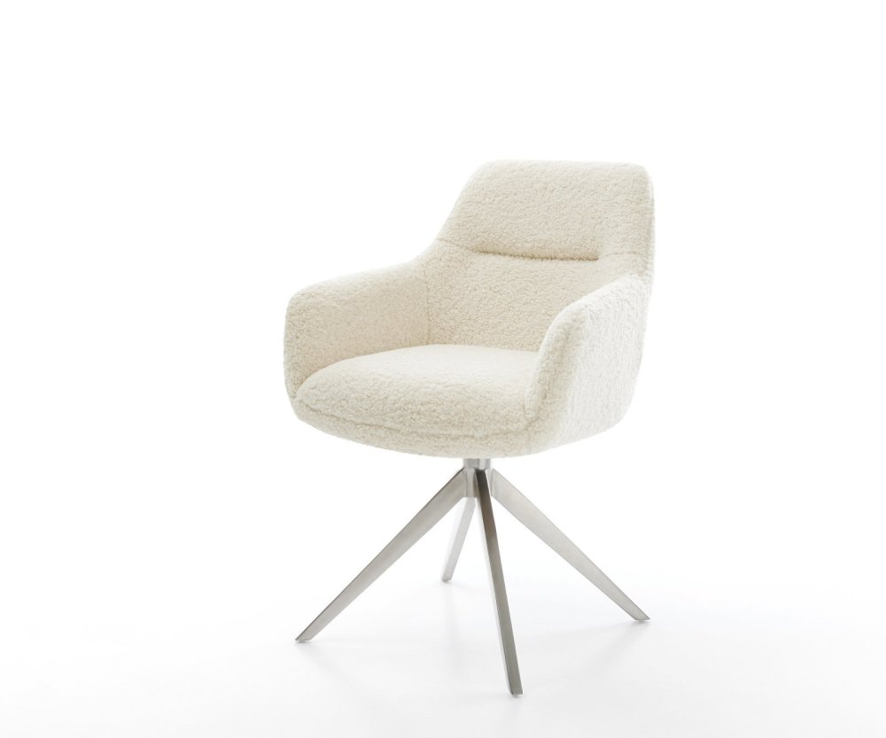 Jedálenská stolička Pejo-Flex teddy látka béžová krížová podstava