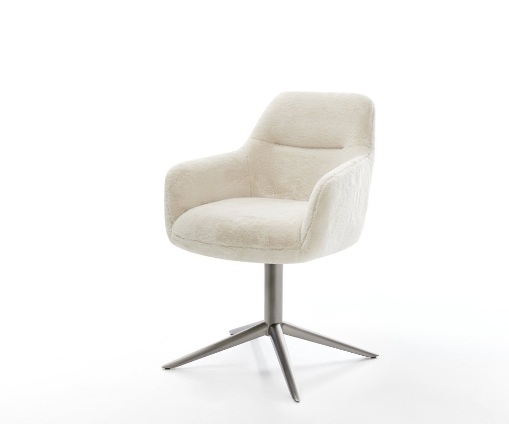 Jedálenská stolička Pejo-Flex plyšový manšester krémovo biela krížová