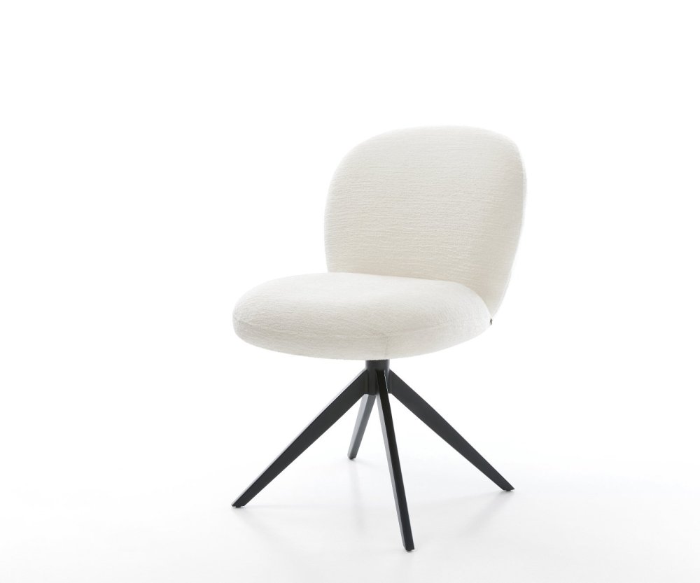 Jedálenská stolička Nube-Flex bouclé mäkký béžová krížová podstava