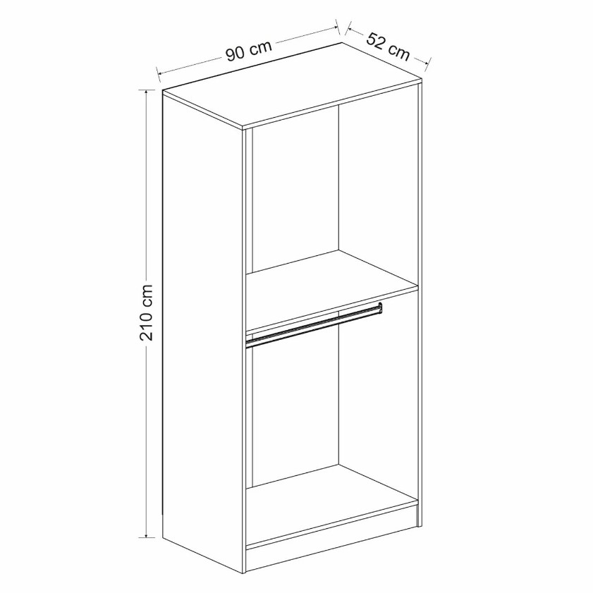 Šatní skříň Kale Plus Oak - 210 (obrázek 3)