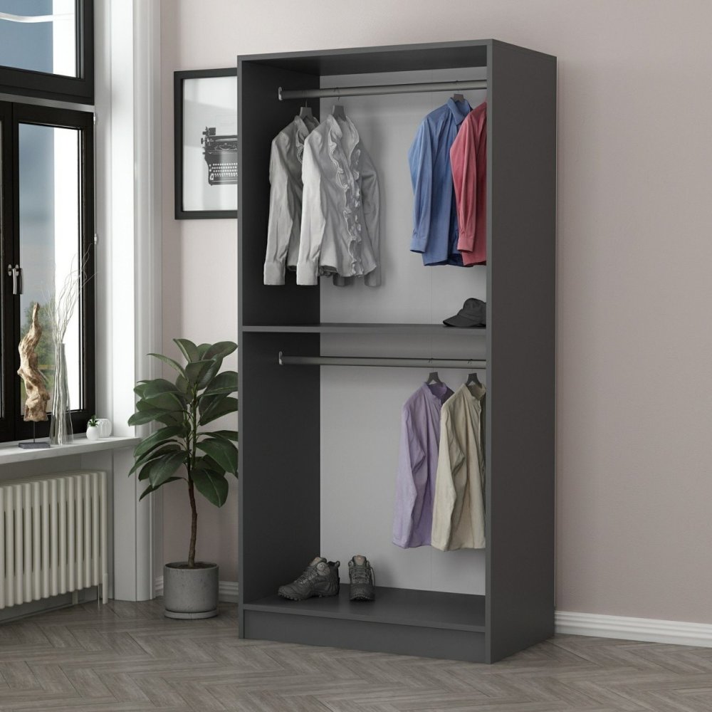 Šatní skříň Kale Glass Anthracite - 190 (obrázek 7)