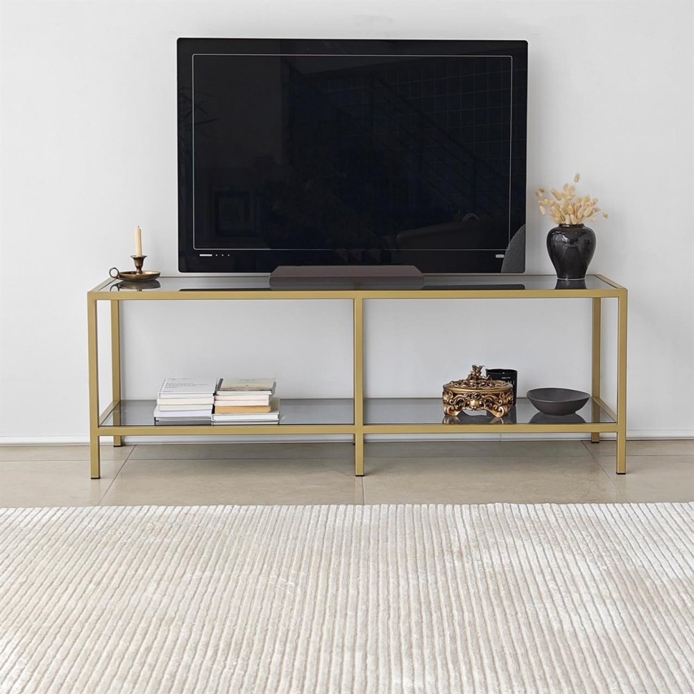 TV stolek Basic - Dark Grey, Gold (obrázek 7)