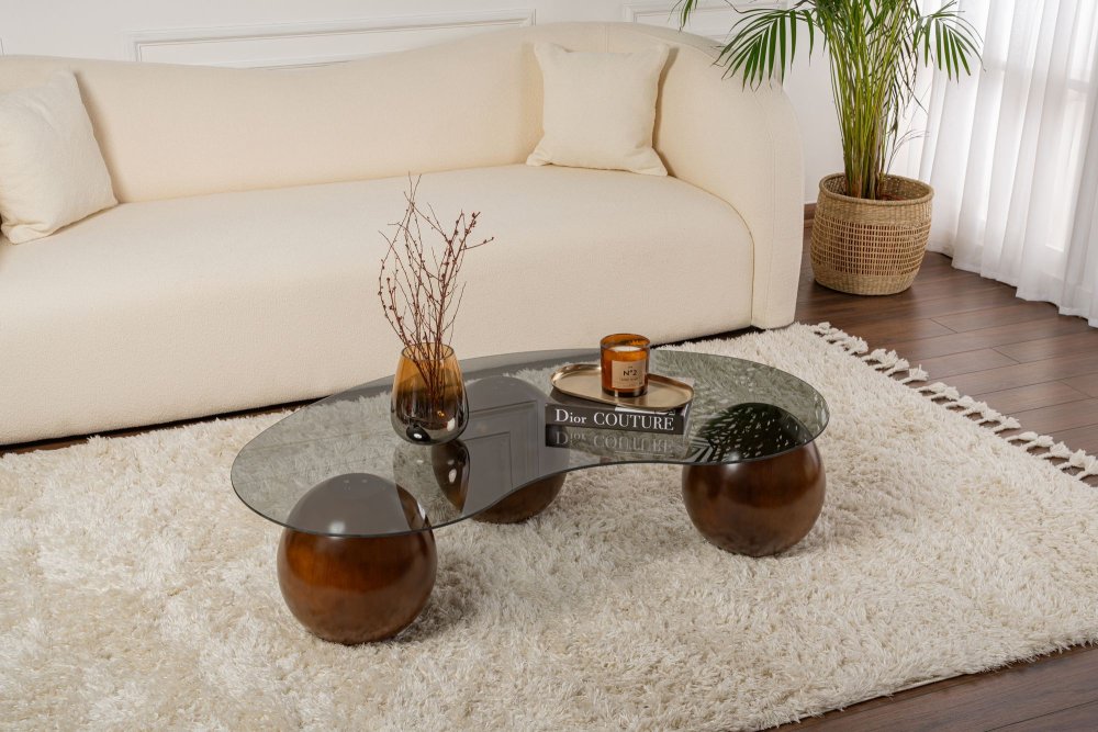 Konferenčný stolík Sphere - Walnut, Grey