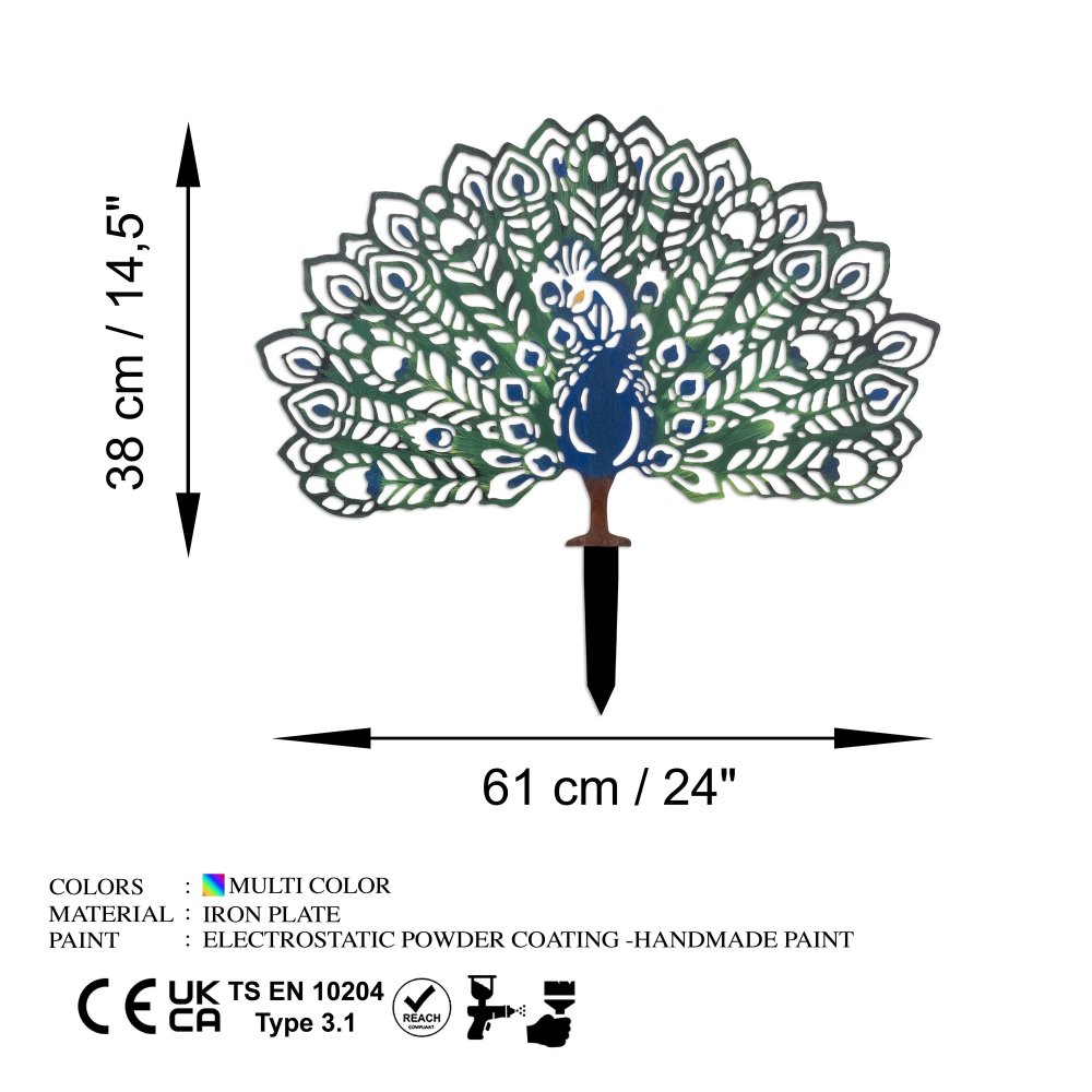 Zahradní dekorace Peacock (obrázek 3)