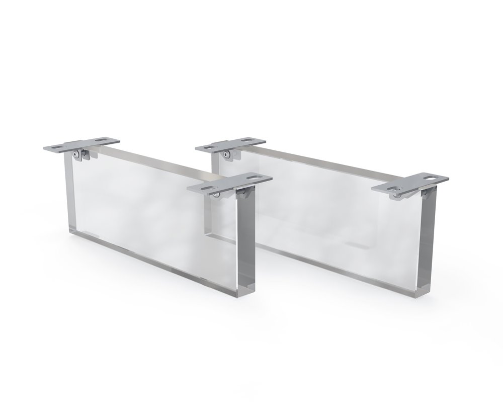 Podstava v podobe závesu 15 cm akrylové sklo pre skrinky s hĺbkou 45