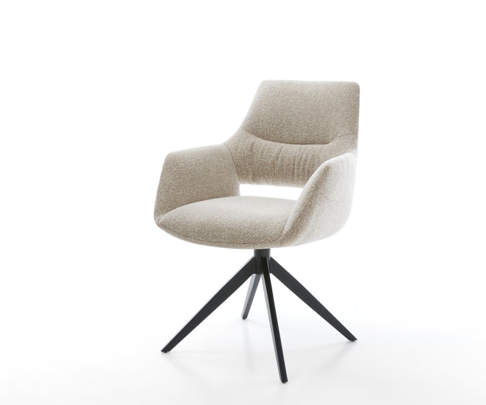 Jedálenská stolička Yago-Flex s opierkami tkanina mäkká béžová krížová