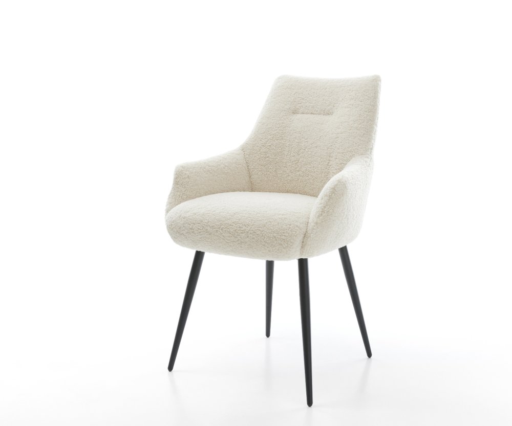 Jedálenská stolička Alja-Flex s opierkami teddy látka béžová 4-nohá