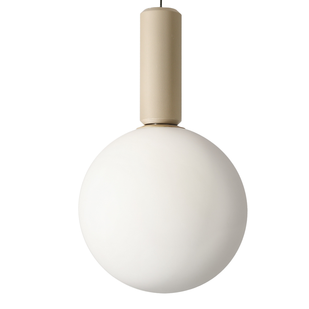 Lampa wisząca Testa beżowa białe klosze kule 6x10W G9 regulowana