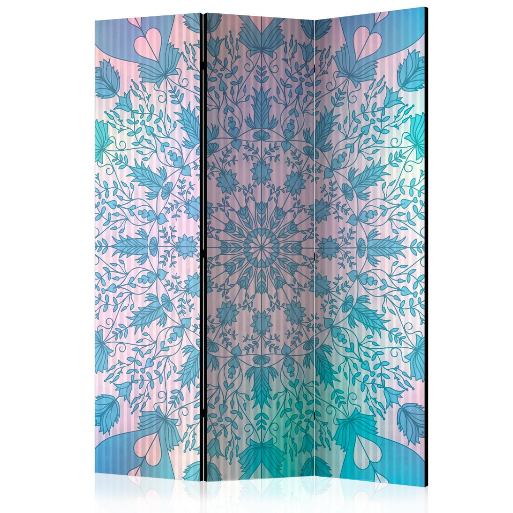 Paraván Girly Mandala (Blue) Dekorhome 135x172 cm (3-dielny)