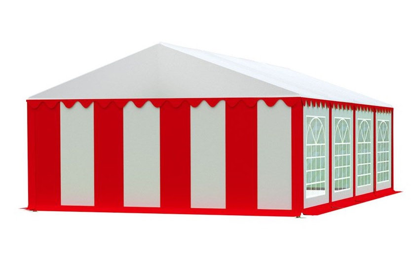 Zahradní párty stan 5x8m EKONOMY Bílá / červená
