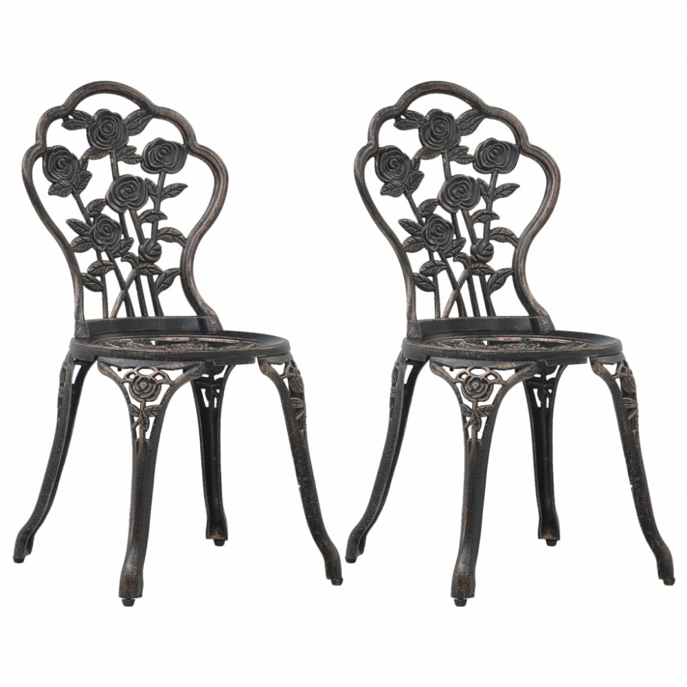 E-shop Záhradné bistro stoličky 2 ks bronzové Dekorhome