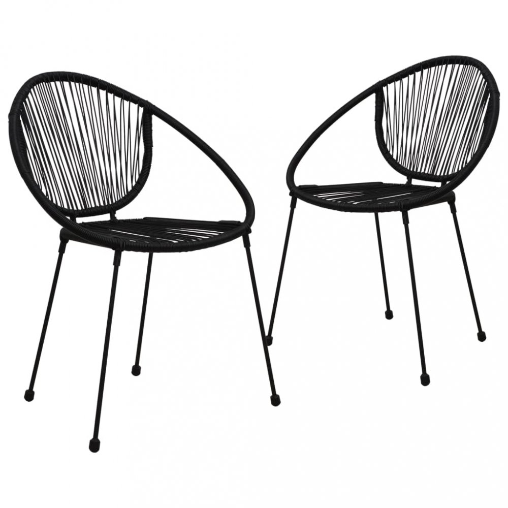 E-shop Záhradné stoličky 2 ks polyratan čierna Dekorhome