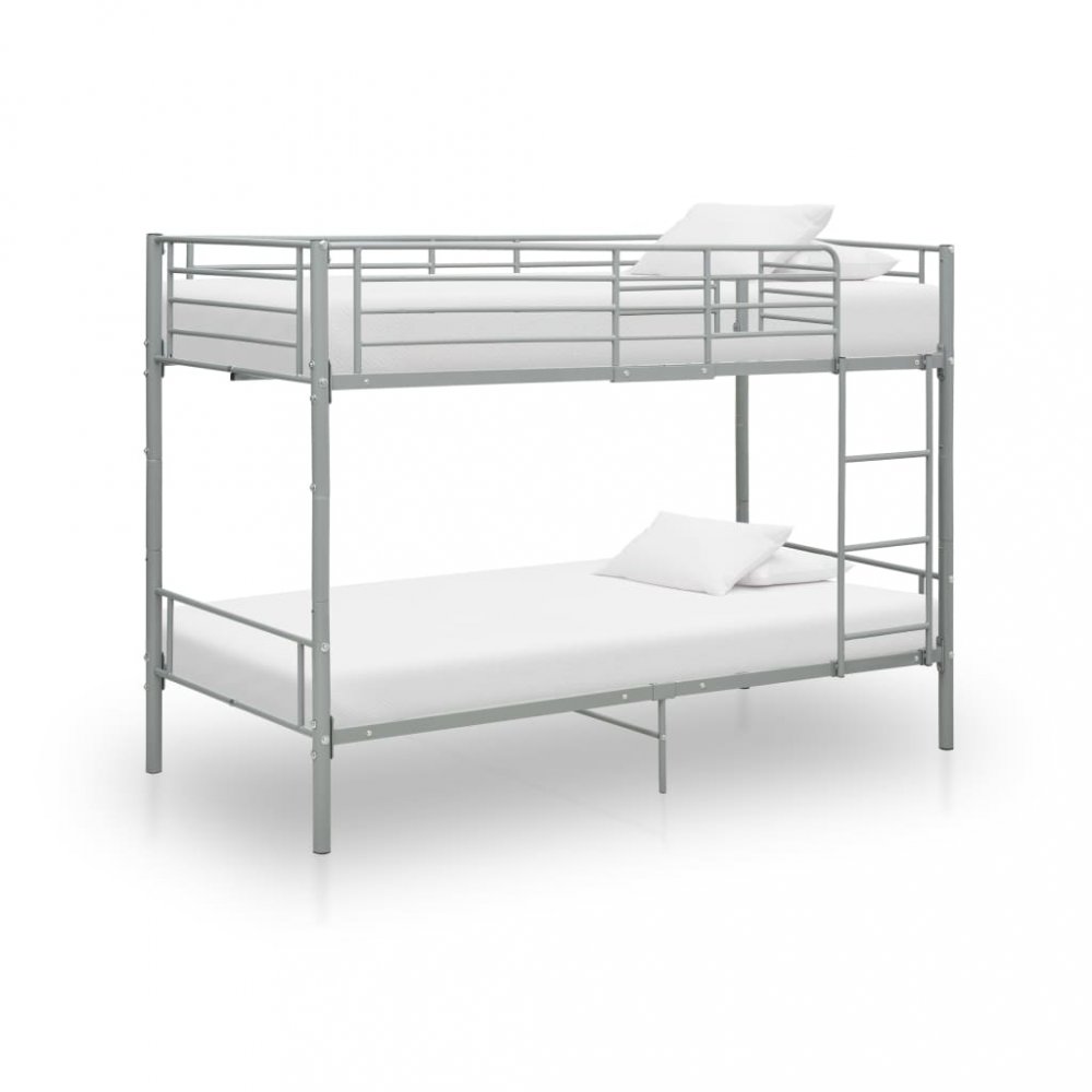 E-shop Poschodová posteľ 90x200 cm kov Dekorhome Sivá