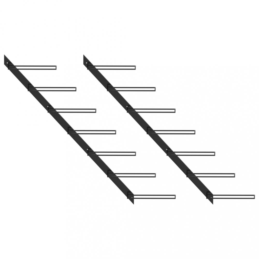 Nástěnný stojan na víno na 14 lahví 2 ks černá Dekorhome Obrázek