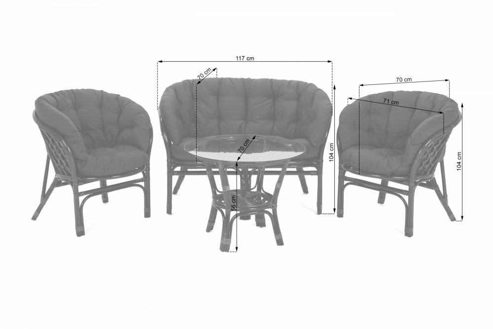Zahradní set 4 ks GH9596 ratan Obrázek