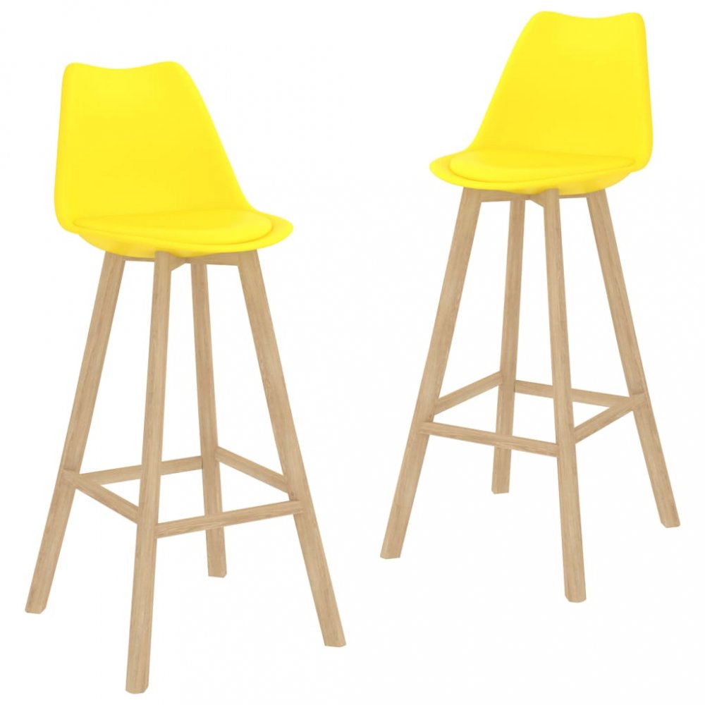 E-shop Barová židle 2 ks  Žlutá,Barová židle 2 ks  Žlutá