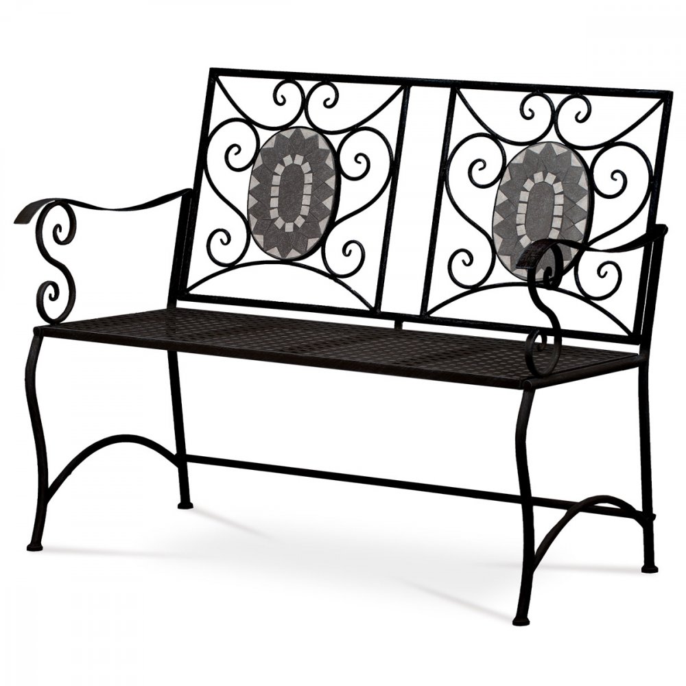 Zahradní lavice s mozaikou JF22Autronic Černá / šedá