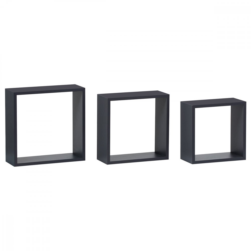 Nástěnná polička P-008 sada 3 ks Autronic Tmavě šedá