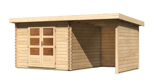 Dřevěný zahradní domek BASTRUP 5 s přístavkem Lanitplast