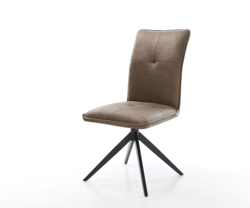 Otočná stolička Maddy-Flex mikrovlákno taupe vintage krížový rám
