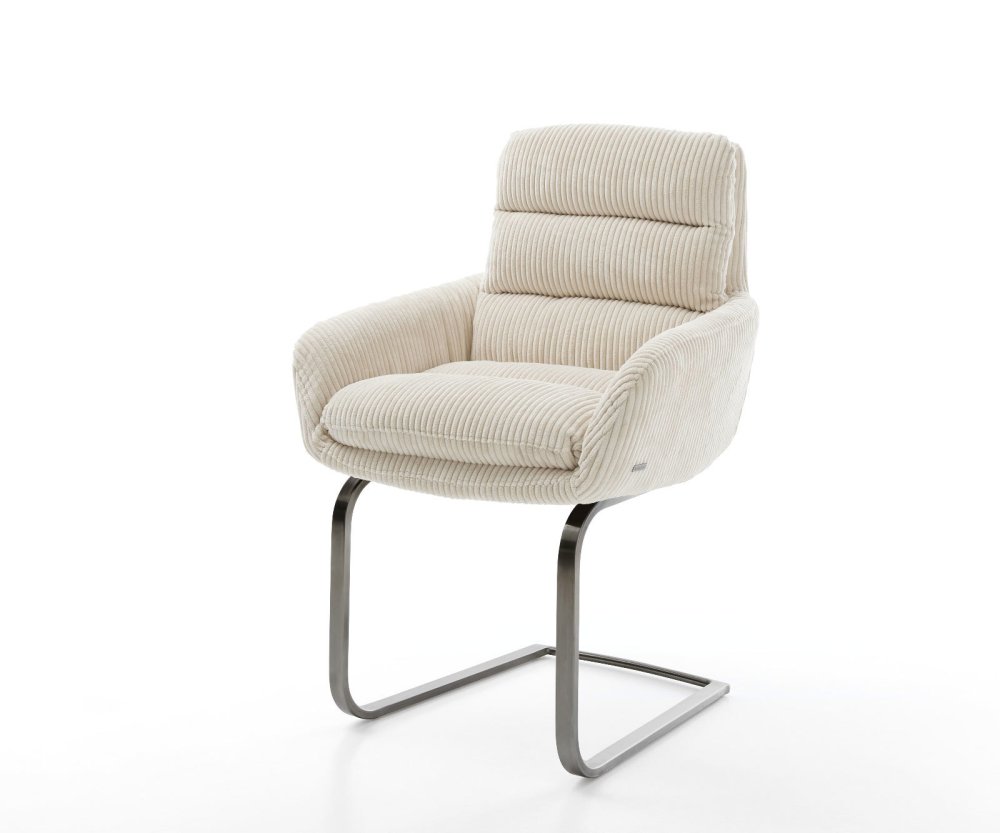 Konzolové kreslo Abelia-Flex s podrúčkami Cord Beige Flat Graphite