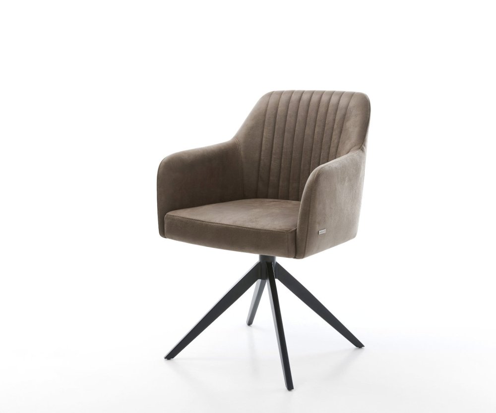 Otočná jedálenská stolička Greg-Flex mikrovlákno taupe vintage krížová