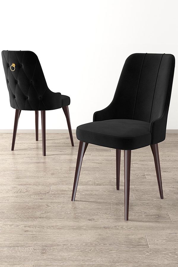 Súprava stoličiek (6 kusov) Newa - Black, Brown