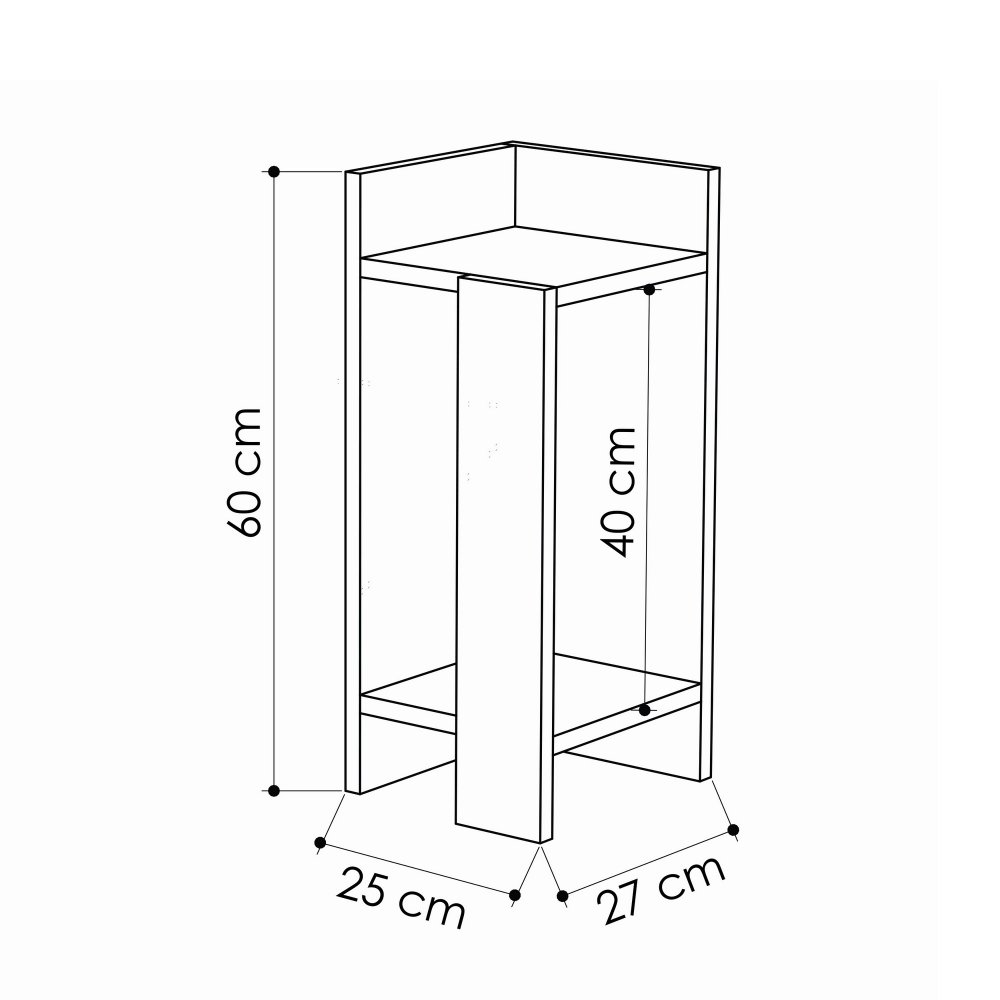 Noční stolek Elos left - Oak, Anthracite (obrázek 3)