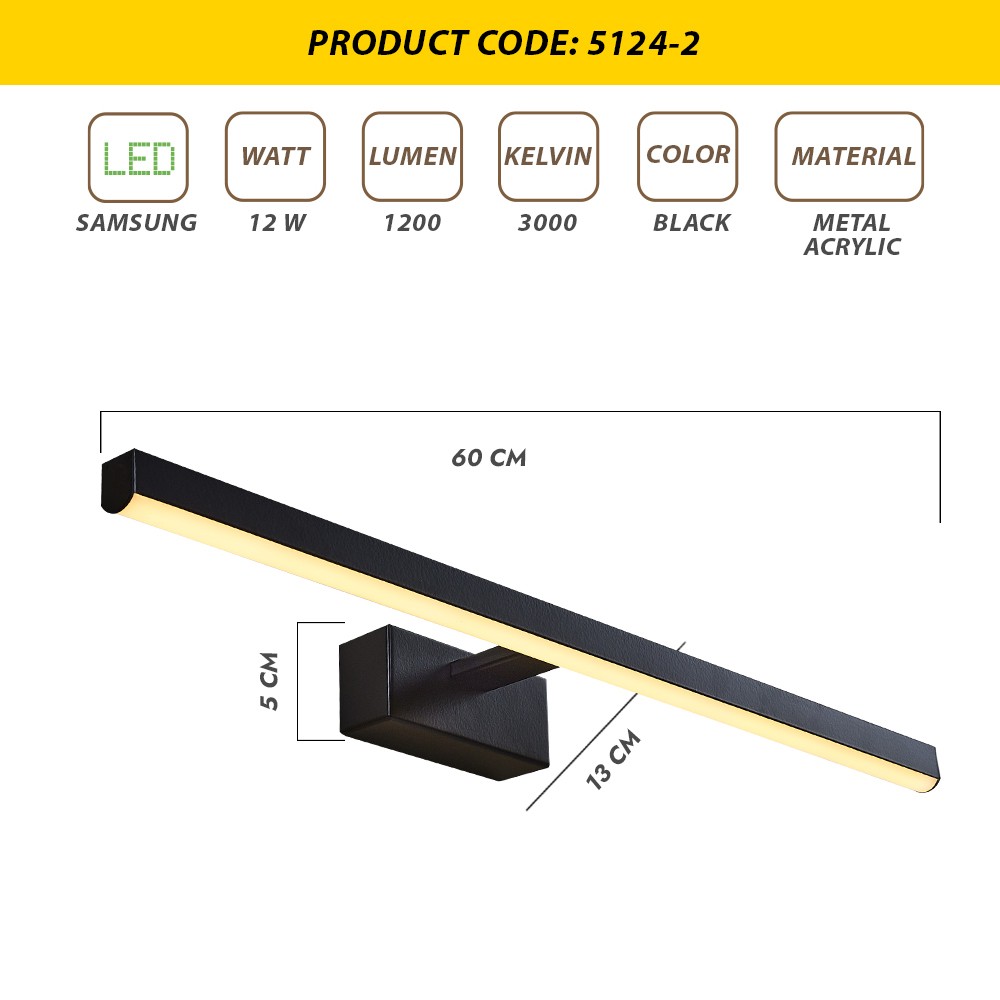 Nástenná lampa L1648 - Black