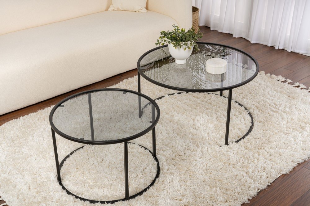 Sada konferenčních stolků Aurum - 80, 60 - Black, Grey (obrázek 6)