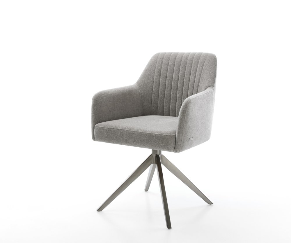 Jedálenská stolička Greg-Flex štruktúrovaná látka mäkký sivá krížová