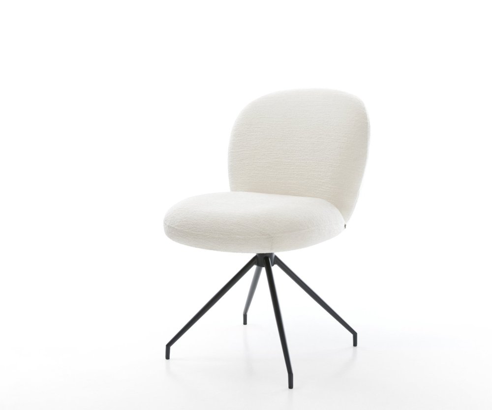 Jedálenská stolička Nube-Flex bouclé mäkký béžová krížová podstava