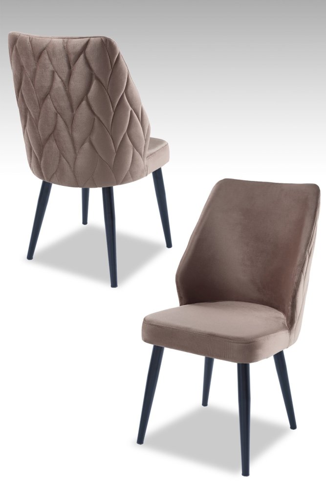 Súprava stoličiek (2 kusy) Pufi - Cappuccino, Black