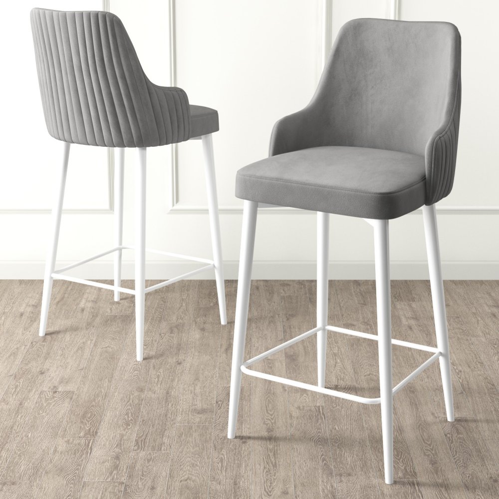 Bar Stool Set (6 Pieces) Enox - Grey, White