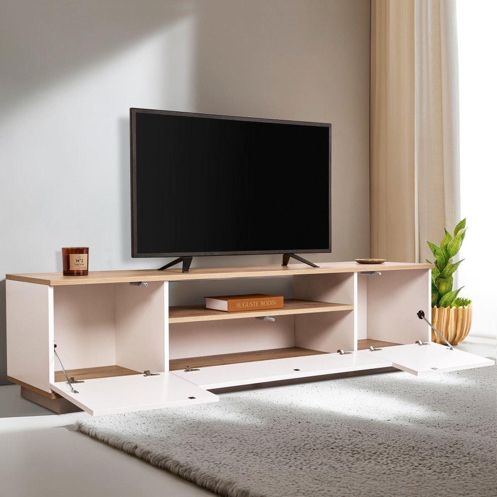 TV stolek Veramont - White, Cadiz Oak (obrázek 7)