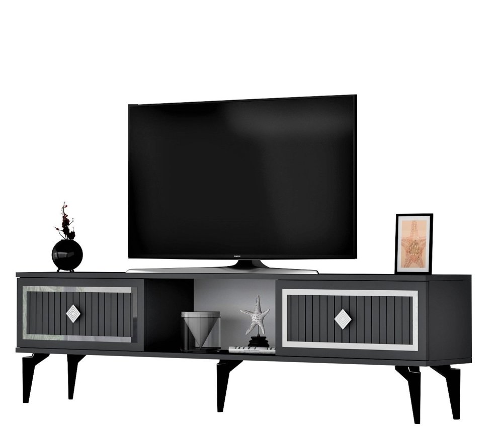 TV stolík Nil - Anthracite, Silver