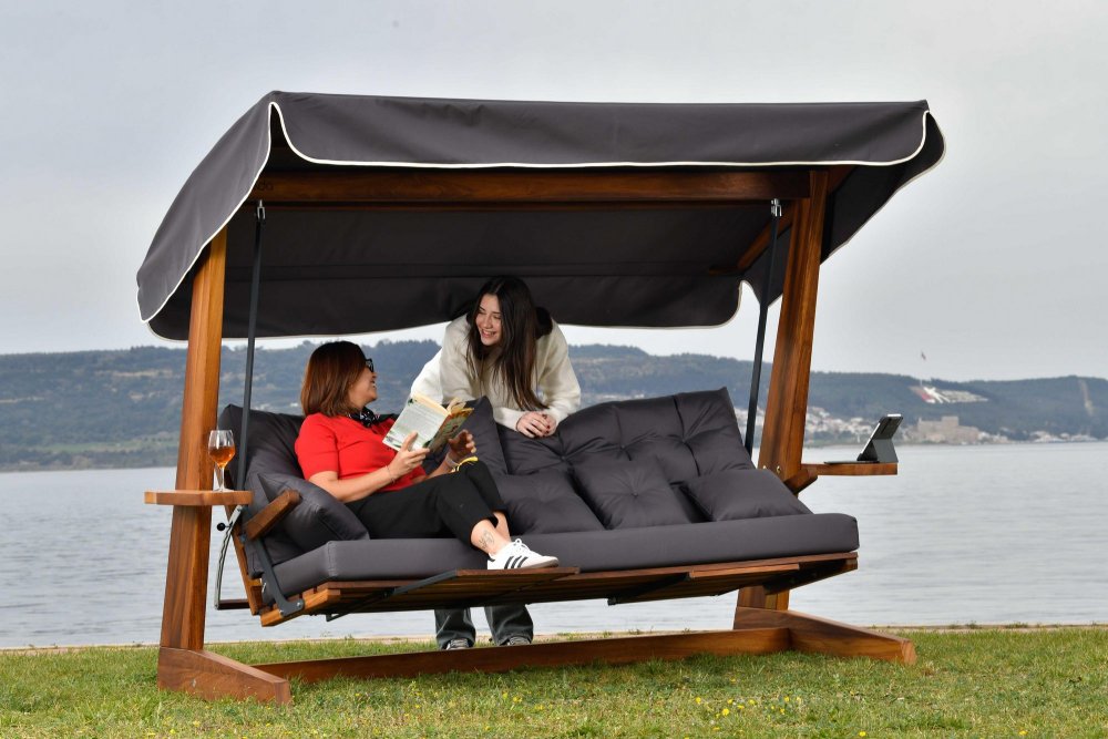 Garden Triple Swing Chair Luna Deluxe 2600 - Anthracite (obrázek 11)