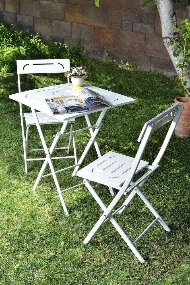 Garden Table & Chairs Set (3 Pieces) Bistro Set 2 (obrázek 8)