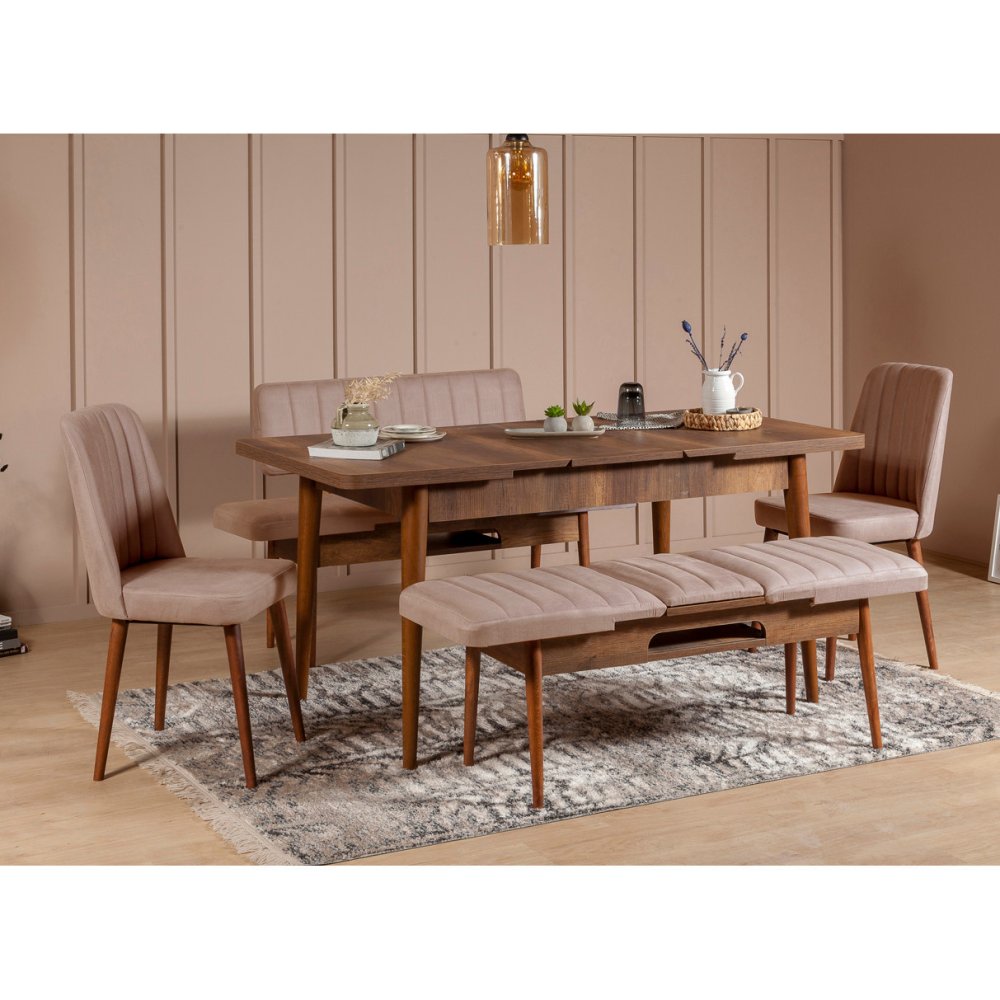 Židle Vina Sandalye Walnut-Stone (obrázek 7)