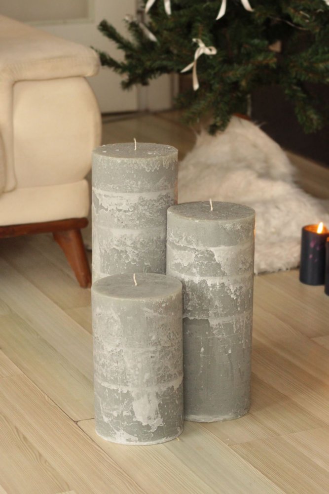 Súprava sviečok (3 kusy) Dev Sutun - Khaki