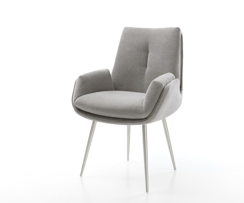 Jedálenská stolička Clea-Flex texturovaná látka mäkký sivá 4-nohá