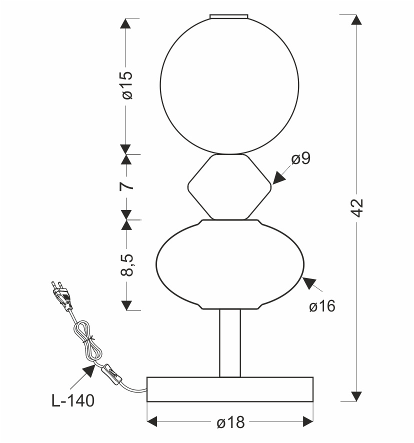 FLORES lampka stołowa mosiężny+brązowy 10W LED 3000K klosz biały
