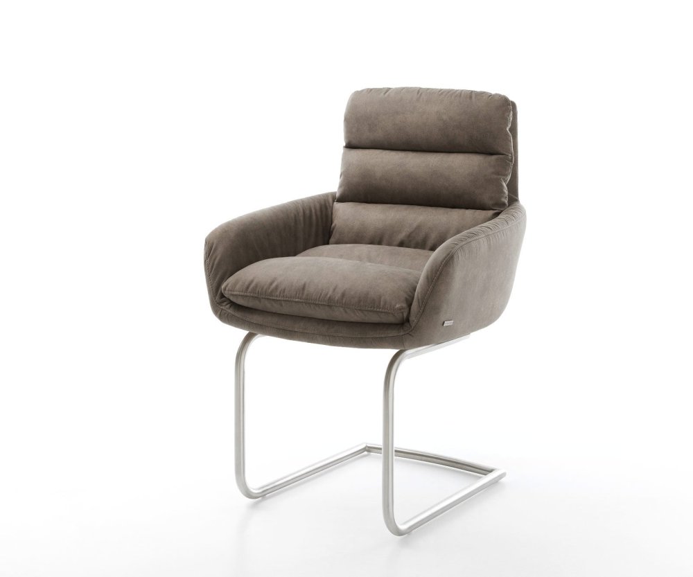 Jídelní židle Abelia-Flex s područkami mikrovlákno taupe vintage