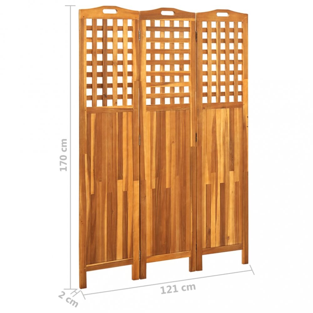 Paravan akáciové dřevo Dekorhome 121x170 cm (3-dílný),Paravan akáciové dřevo Dekorhome 121x170 cm (3