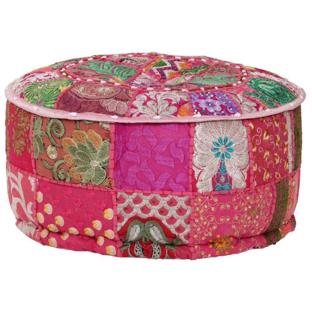 Taburet patchwork Dekorhome Růžová