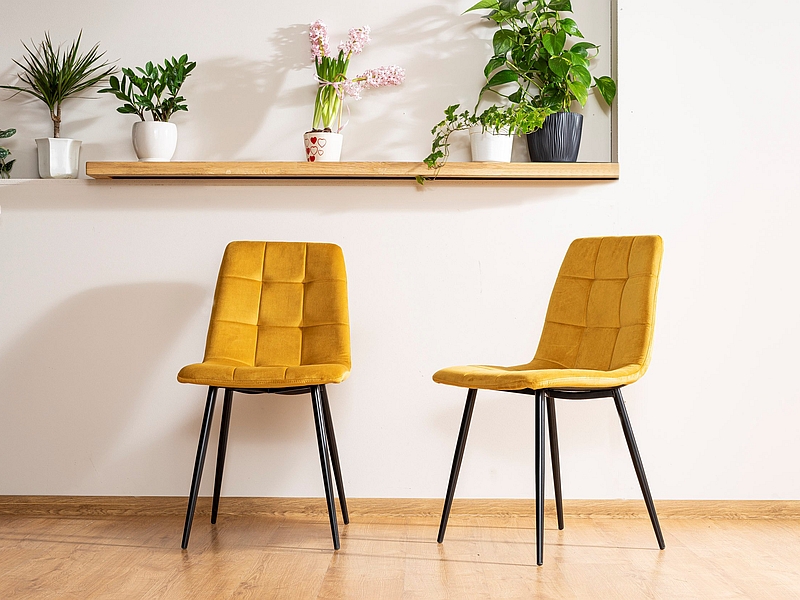 Jídelní židle MILA VELVET černá Signal Béžová Obrázek